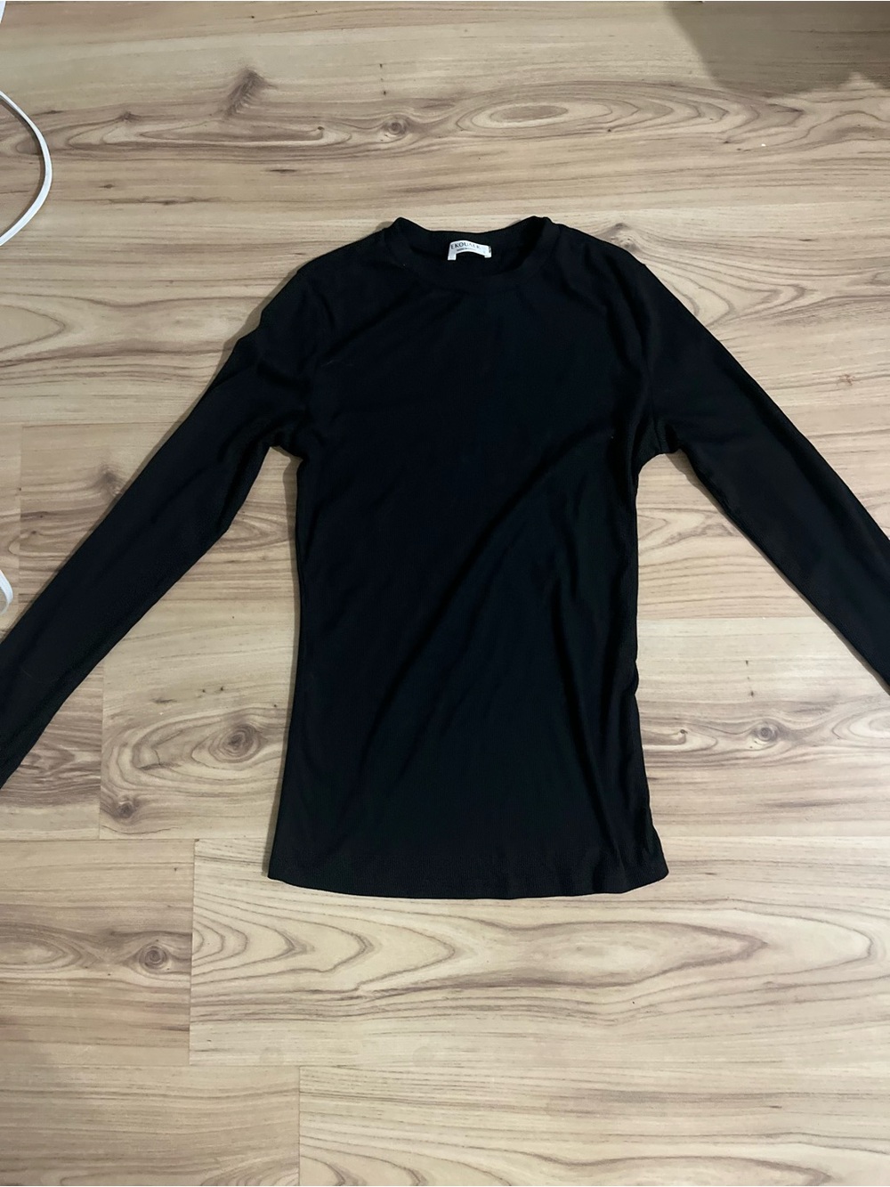 Women's Long Sleeve Crewneck Top - Black